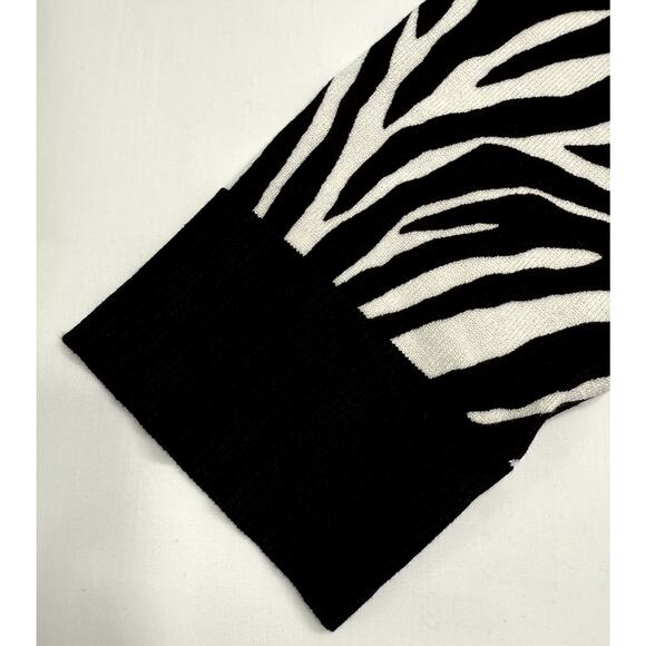 White House Black Market Zebra Print Zip Front Cardigan, Size M - Picture 5 of 7